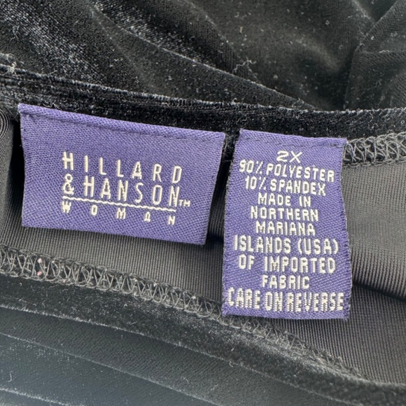 Hillard Hanson Dress Women 2X Black Velour Velvet Whimsigoth Witchy Holiday - Picture 6 of 10